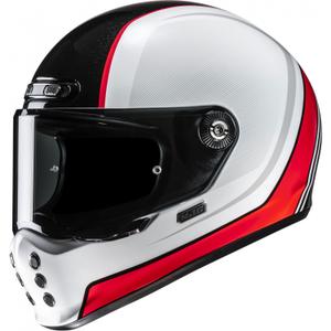 Casco integral de moto HJC V10 Hodu MC1 blanco-negro-rojo