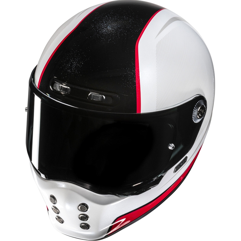 Casco integral de moto HJC V10 Hodu MC1 blanco-negro-rojo
