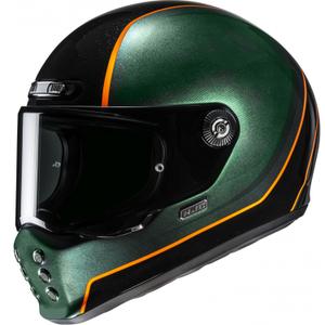 Casco integral de moto HJC V10 Hodu MC47 verde-negro-naranja