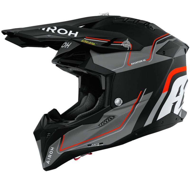 Casco de motocross Airoh Aviator 3 Leader naranja mate