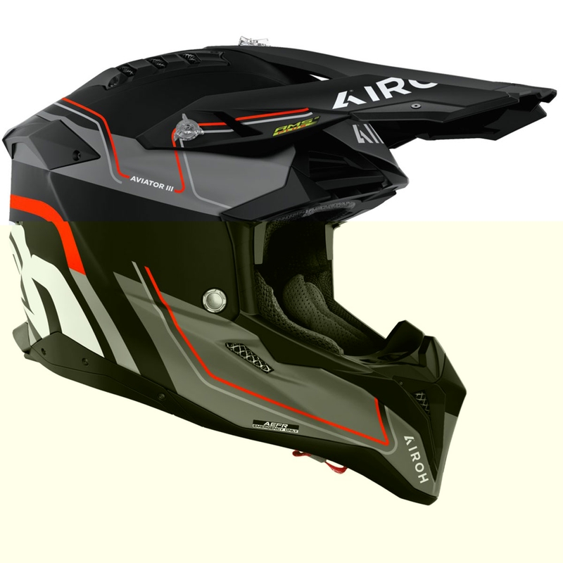 Casco de motocross Airoh Aviator 3 Leader naranja mate