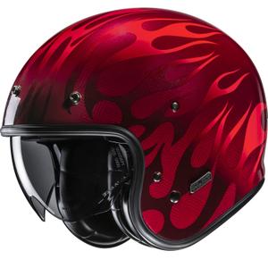 Casco de moto jet HJC V31 Firo MC1 rojo