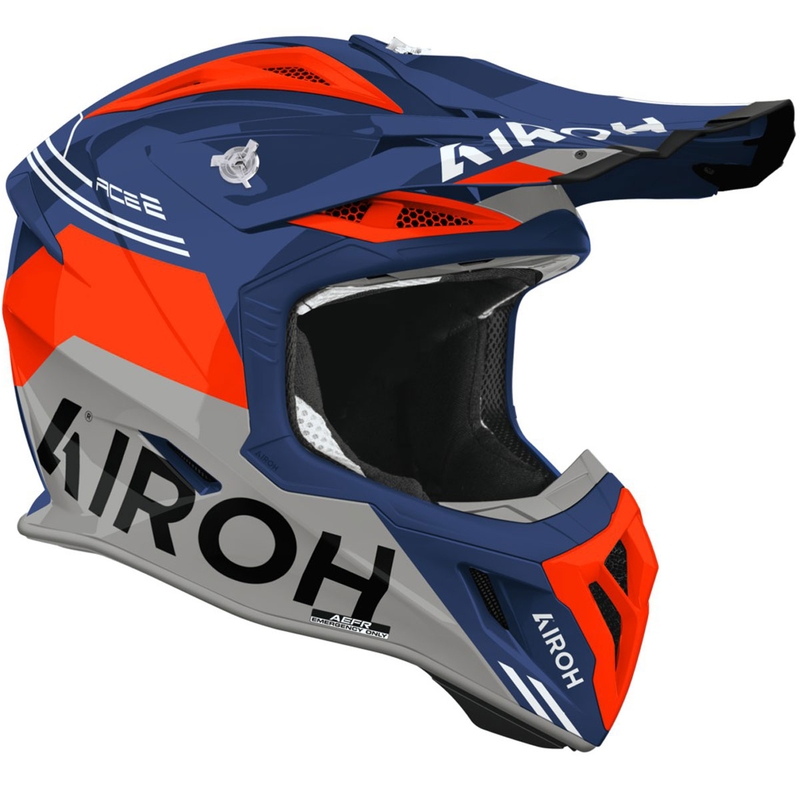 Casco de motocross Airoh Aviator ACE 2 Fury en cian-rojo brillante