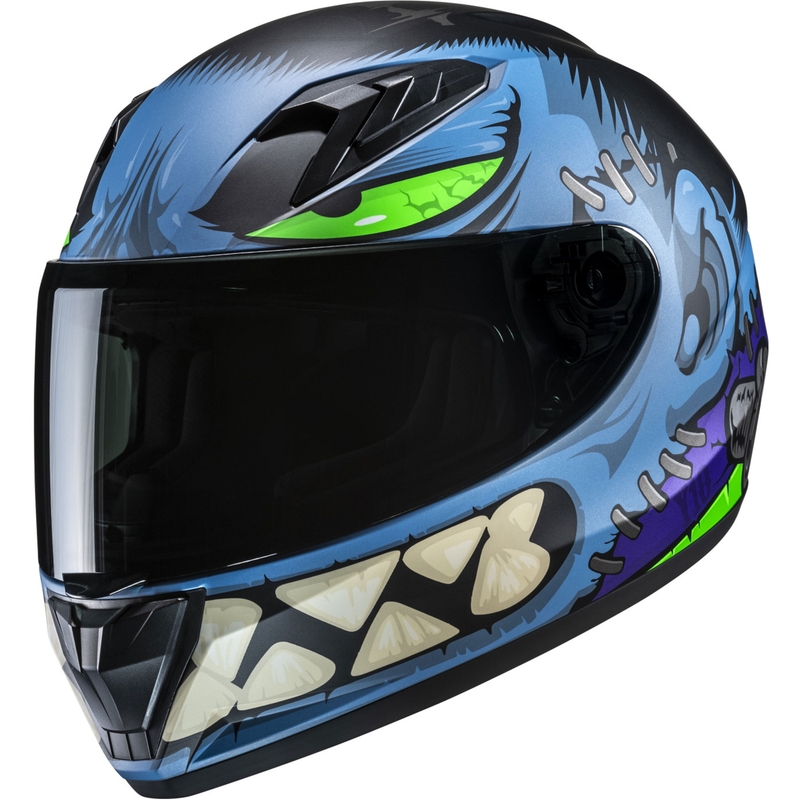 Casco integral de moto para niños HJC Y10 Frank MC2SF azul-negro