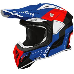 Casco de motocross Airoh Aviator ACE 2 Shield azul-rojo brillante