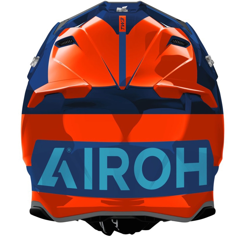 Casco de motocross Airoh Twist 3 Fancy naranja-azul fluorescente brillante
