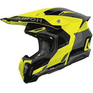 Casco de motocross Airoh Twist 3 Fancy amarillo fluorescente brillante