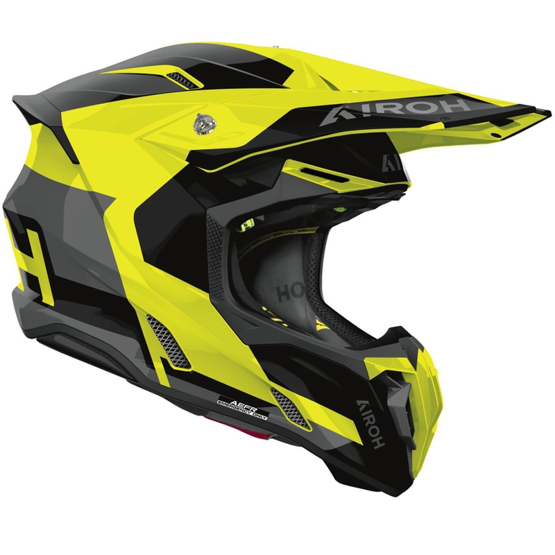 Casco de motocross Airoh Twist 3 Fancy amarillo fluorescente brillante
