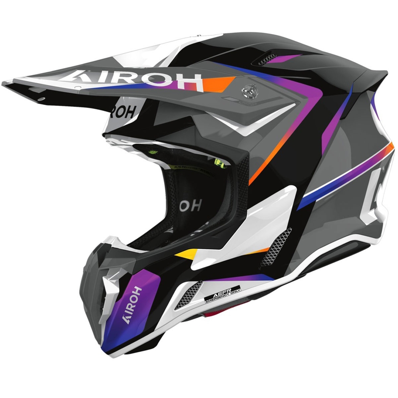 Casco de motocross Airoh Twist 3 Hustle gris-violeta brillante