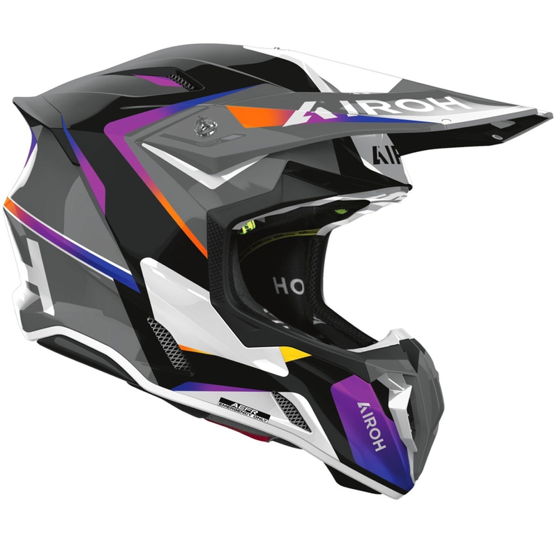 Casco de motocross Airoh Twist 3 Hustle gris-violeta brillante