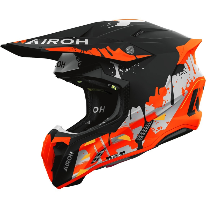 Motokrosová helma Airoh Twist 3 Dirt matná černo-oranžová