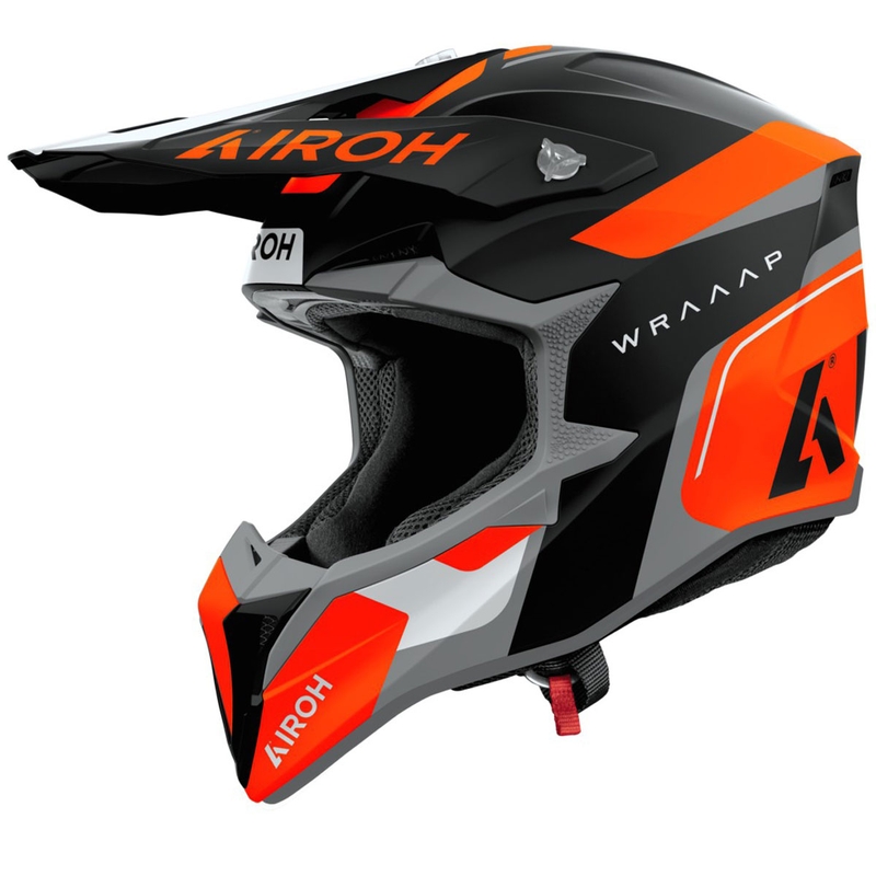 Casco de motocross Airoh Wraaap Conquer naranja mate