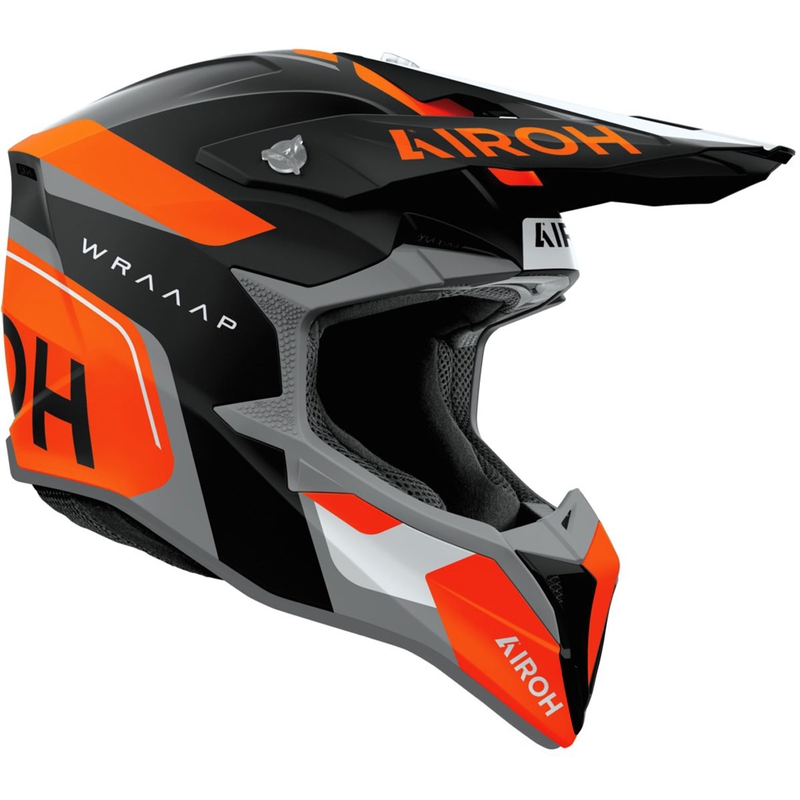 Casco de motocross Airoh Wraaap Conquer naranja mate