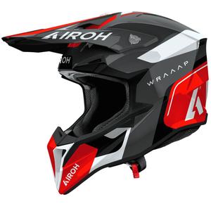Casco de motocross Airoh Wraaap Conquer rojo brillante