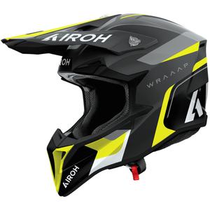 Casco de motocross Airoh Wraaap Conquer amarillo mate