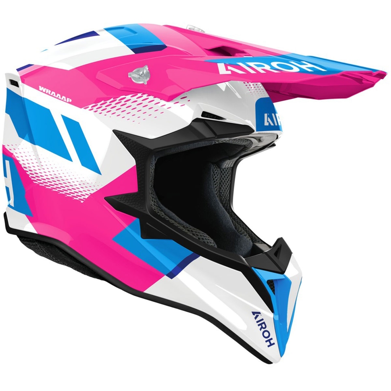 Casco de motocross Airoh Wraaap Vision rosa brillante