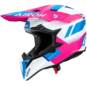 Casco de motocross Airoh Wraaap Vision rosa brillante