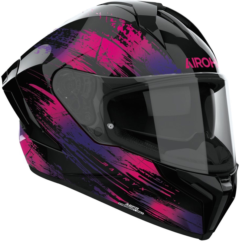 Casco integral de moto Airoh MATRYX Reflex morado brillante