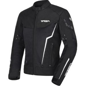 Chaqueta de moto RSA Bolt para mujer, color blanco y negro