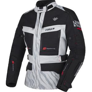 Chaqueta de moto RSA Dakar 2 para mujer, color negro, gris y rojo