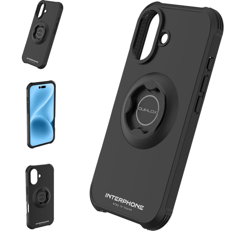 Funda Interphone QUIKLOX Tetraforce para iPhone 17, color negro