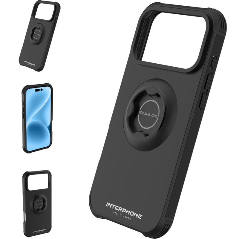 Funda Interphone QUIKLOX Tetraforce para iPhone 17 Pro, color negro