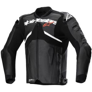 Chaqueta de moto de cuero Alpinestars Atem 5 negro-blanco