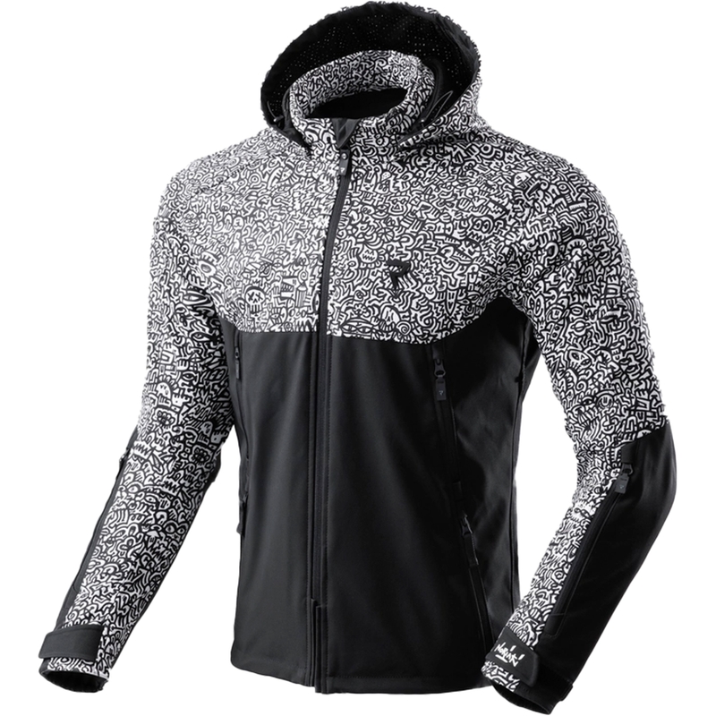 Chaqueta Softshell Rebelhorn Slash Noriaki blanco y negro
