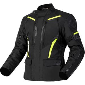 Chaqueta de moto Ozone Tour III negro-antracita-amarillo fluo