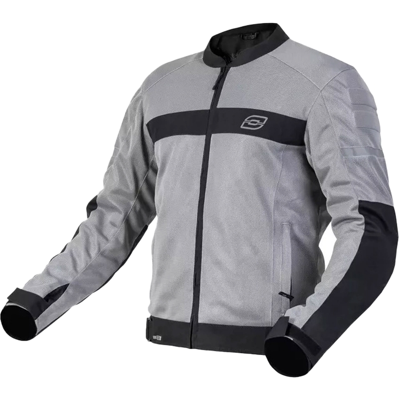 Chaqueta de moto Ozone Dart color plata y negro