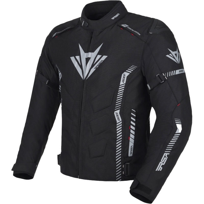 Chaqueta de moto RSA Rider negro-gris-rojo