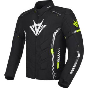 Chaqueta de moto RSA Rider negro-blanco-amarillo fluo
