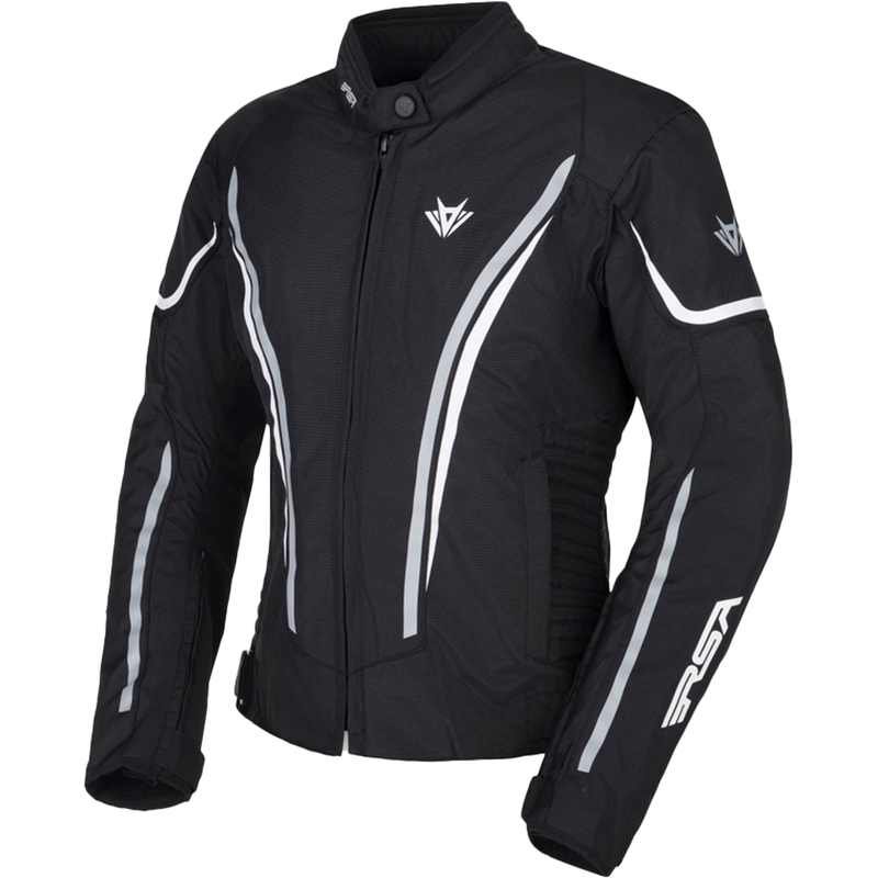 Chaqueta de moto RSA Wasp Negro-Gris-Blanco para mujer