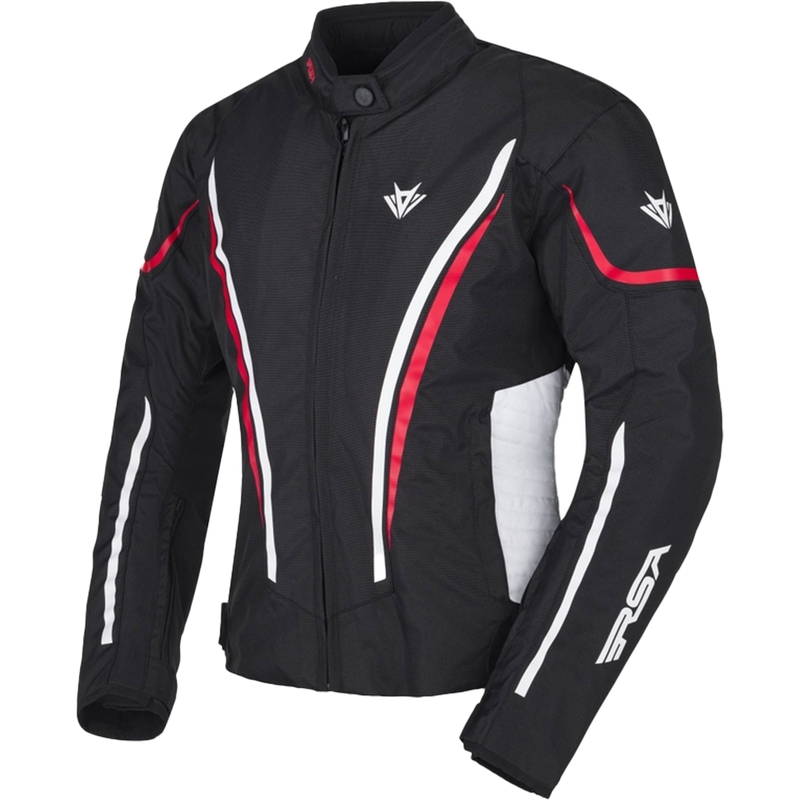 Chaqueta de moto RSA Wasp para mujer en negro, blanco y rojo