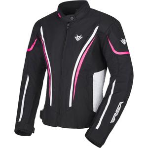Chaqueta de moto RSA Wasp para mujer en negro, rosa y blanco