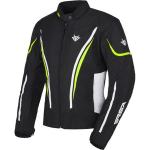 Chaqueta de moto mujer RSA Wasp negro-blanco-amarillo fluo