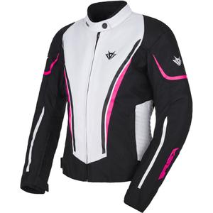 Chaqueta de moto RSA Wasp para mujer Blanco-Negro-Rosa