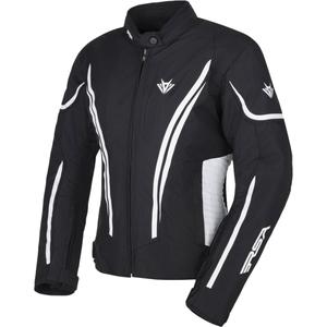 Chaqueta de moto RSA Wasp en blanco y negro para mujer