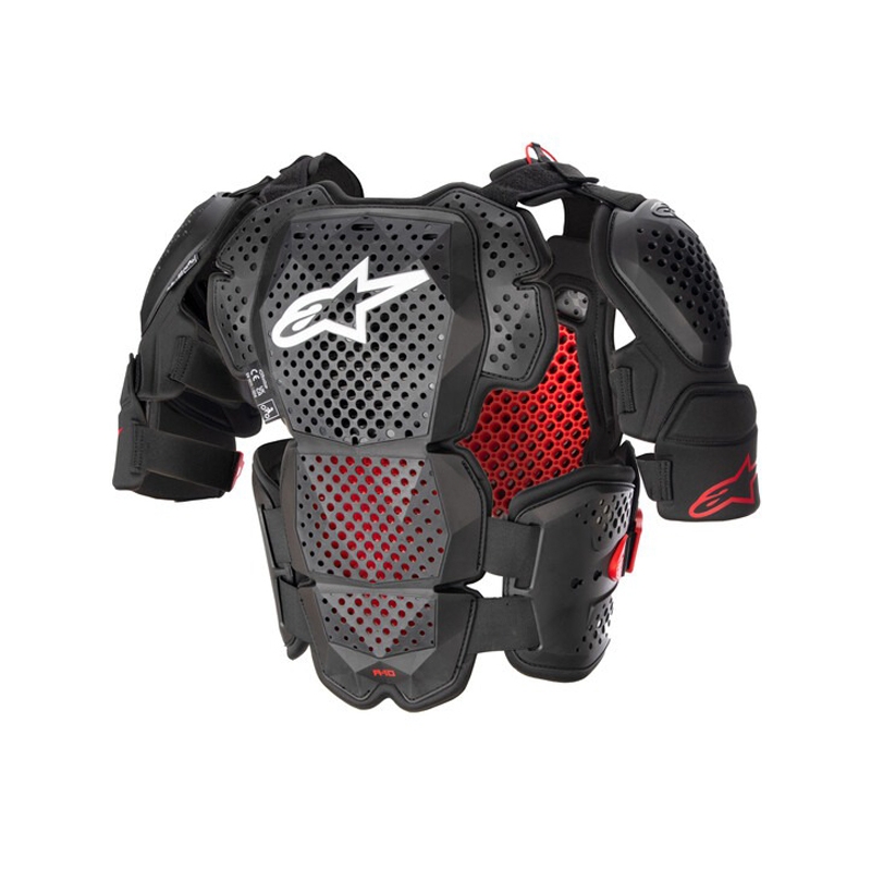 Protector corporal Alpinestars A-10 2 negro-antracita-rojo