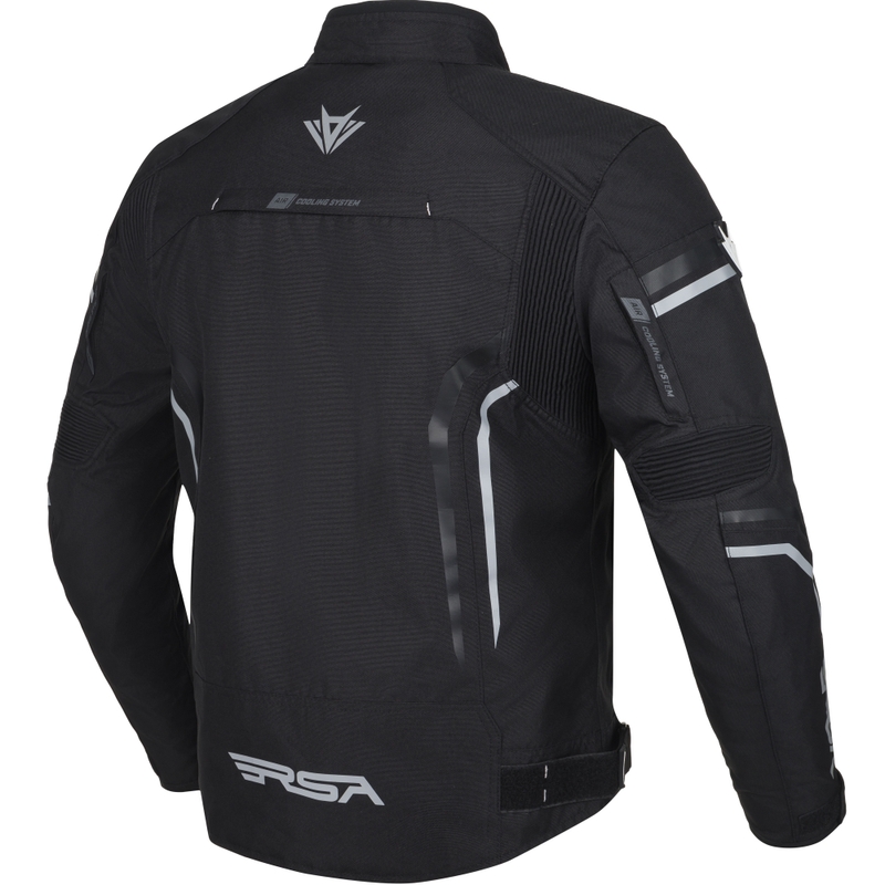 Chaqueta de moto RSA Compact 2 negra y gris