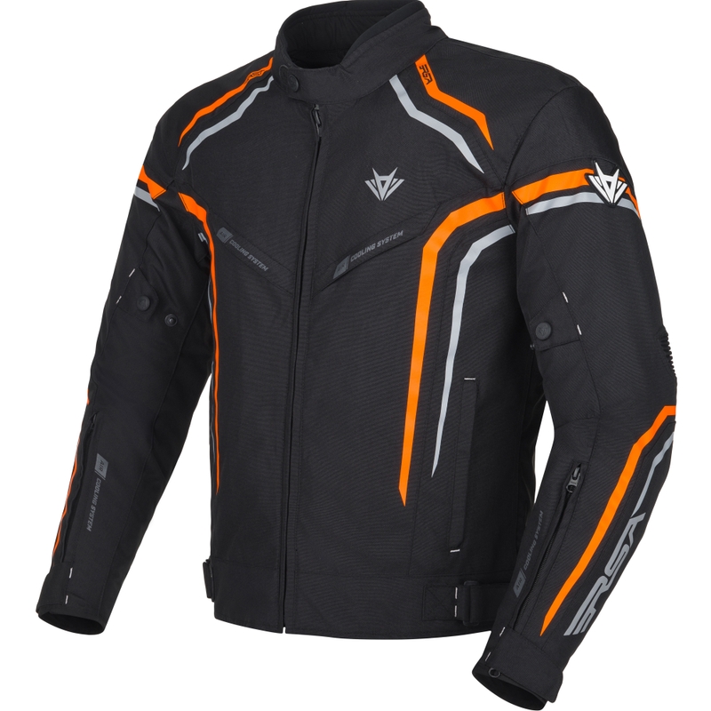Chaqueta de moto RSA Compact 2 negro-gris-naranja