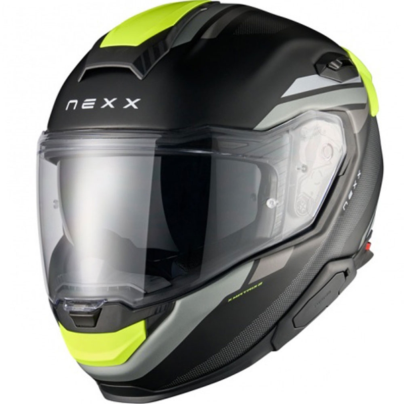 Casco integral de moto Nexx X.TR Quanta negro mate-amarillo fluo