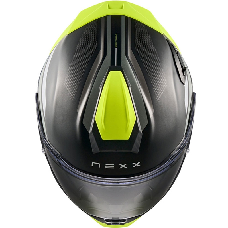 Casco integral de moto Nexx X.TR Quanta negro mate-amarillo fluo