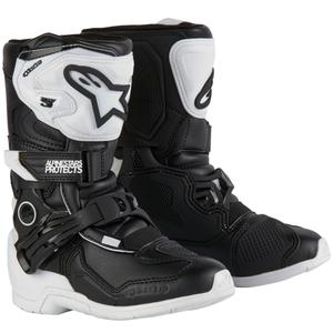 Botas de moto para niños Alpinestars Tech 3S blanco-negro