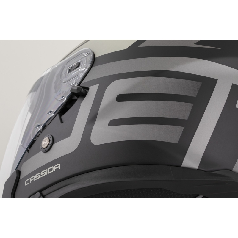 Casco de moto abierto Cassida Jet Tech 2.0 RoTo, negro mate, gris y blanco.