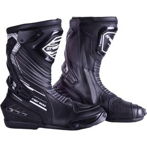 Botas de moto Street Racer Grid en blanco y negro