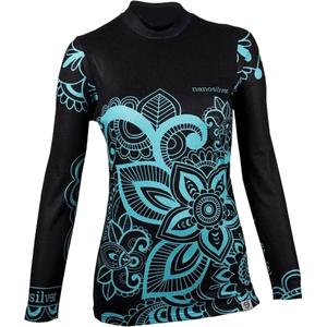 Camiseta térmica mujer nanosilver® Flower turquesa - manga larga