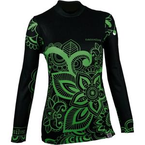 Camiseta térmica mujer nanosilver® Flower verde - manga larga
