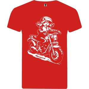 Camiseta niña MotoZem - Biker rojo