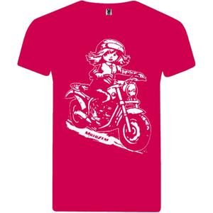 Camiseta niña MotoZem - Rosa motorista